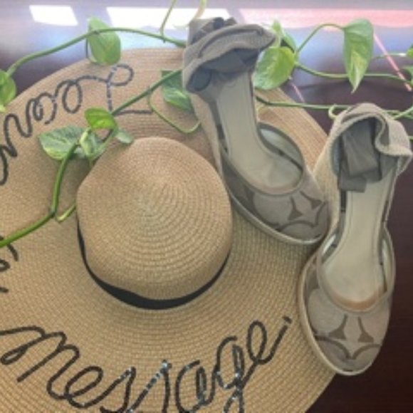 Coach Signature Wedge Espadrille Ankle Wrap Heel - Picture 1 of 2